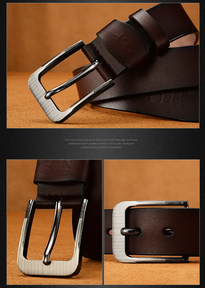 Retro Leather High Quality Buckle Jeans Pin Buckle Man Belts Business Cowboy Casual Male Fashion Designer Belt for Men black men