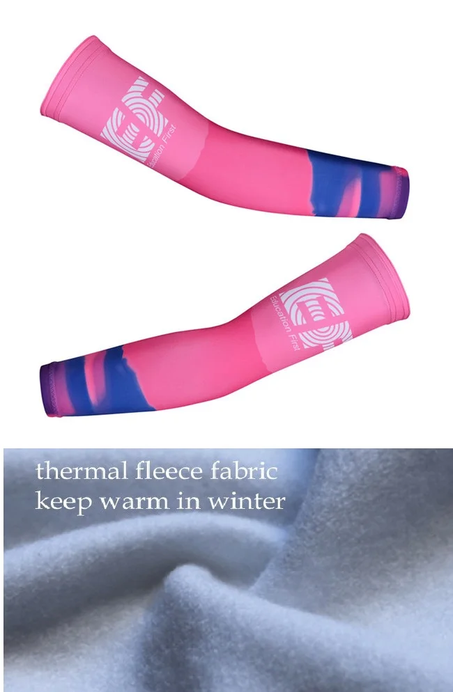 

WINTER FLEECE THERMAL 2019 EF EDUCATION FIRST PRO TEAM NEW CYCLING JERSEY ARM WARMERS SUN UV PROTECTION ONE PAIR SZIE XS-4XL