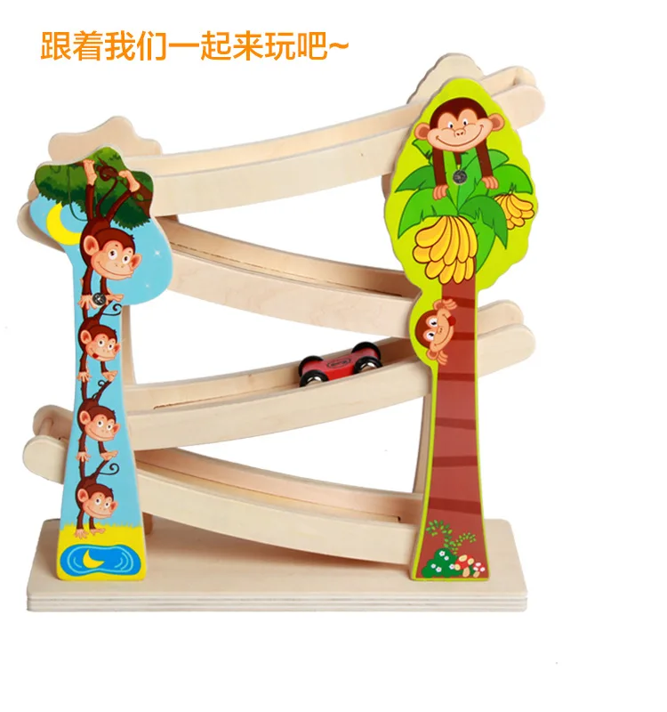Стиль Luge игрушечная машинка для детей 0-3 лет, Детская обучающая инерционная деревянная скорость hua xiang che