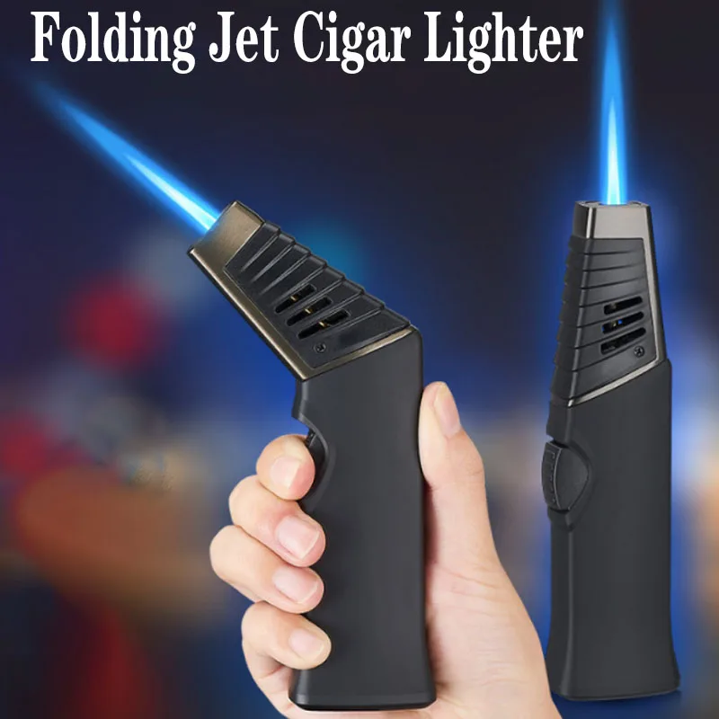 

New Gas Torch Gun Lighter Folding Elbow Jet Cigar Lighter Kitchen Baking Outdoor BBQ Cool Gifts For Men Dropship Suppliers