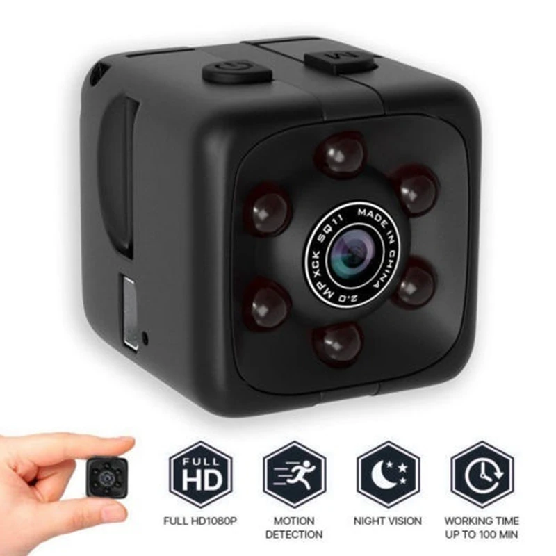Камера Sq11 Pro мини камера Hd 1080P ночное визуальное движение цифровая антенна черный