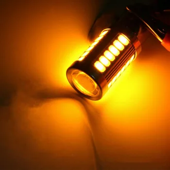 

33SMD Car LED Lights Bulb DC 12V Replacement Lamps Bright Amber BAY15D
