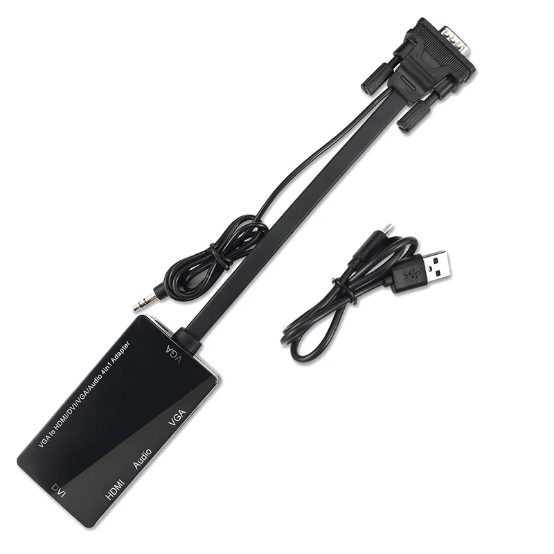 Новинка; Лидер продаж 4-в-1 VGA к VGA HDMI DVI переходник аудио Выход конвертер для настольных ПК NV99