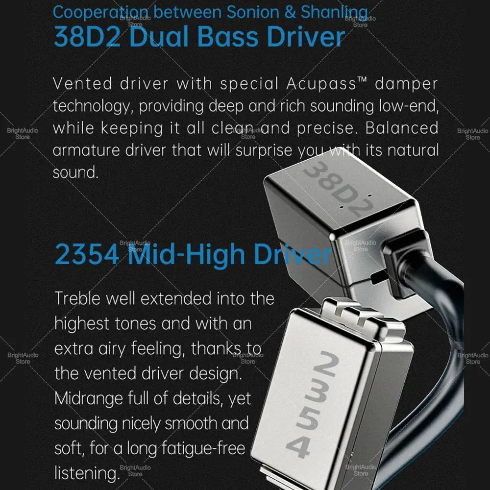 Shanling AE3 3BA Sonion 2354 38D2XJ Balanced Armature Hifi Music Audiophile In Ear Earphones IEMs 0 78 2Pin Detachable Cable