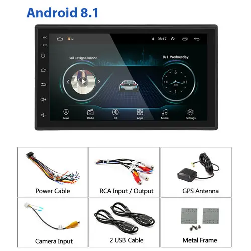 Camecho 2din " Android 8,1 Автомобильный мультимедийный плеер gps WiFi стерео для Volkswagen Nissan Toyota hyundai Polo 2 Din Авторадио - Цвет: Without Camera