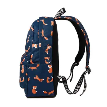 

Cartoon Fox Print Backpack for Women Girls Cute Schoolbag Travel Laptop Daypack Teenager School Bookbag C90E