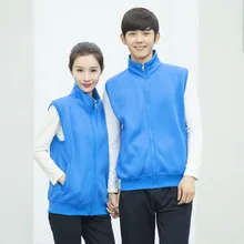 Весна и осень для мужчин и женщин COUPLE'S волонтер Benifit без рукавов сплошной цвет Стенд воротник кардиган жилет плюс бархат Po