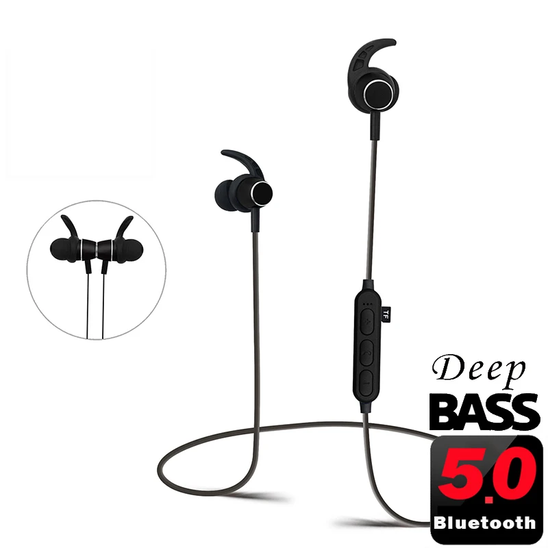 PunnkFunnk Bluetooth Earphones Wireless Headsets Bluetooth 5 0 Built in MP3 Player Matel Magentic 3D Stereo In ear earbuds W Mic