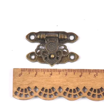 Vintage ฮาร์ดแวร์ทองเหลือง Latch Hook ตกแต่งกล่องเครื่องประดับฮาร์ดแวร์ไม้กล่องเฟอร์นิเจอร์ Buckle Clasp ล็อคไม้ Hasp c2264 2