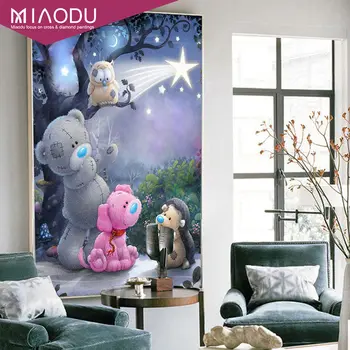 

Miaodu Full Diamond Embroidery For Baby Room 5d Diy Diamond Painting Pictures Rhinestones Mosaic Diamond Cartoon Bear child toys