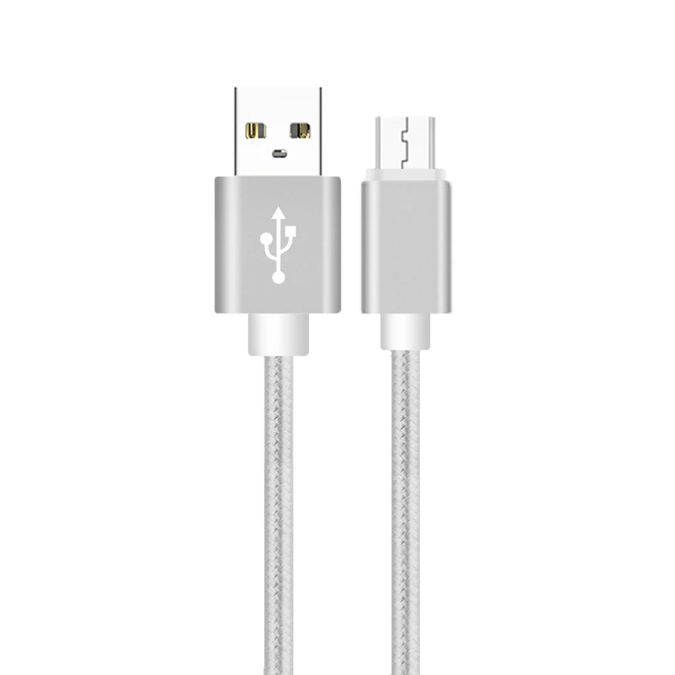 Silver Micro USB кабель 2A быстрой зарядки Синхронизация данных зарядный кабель для Gaxaly S7 для Xiaomi Redmi 4x USB кабель для Android мобильный телефон Зарядное устройство - Цвет: Silver
