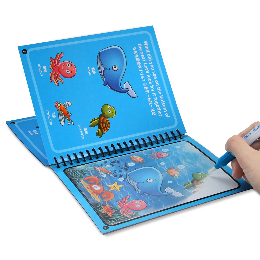 Magic Water Drawing Book Coloring Book Doodle Magic Pen Painting Drawing Board Kids Toys Birthday Christmas New Year Gift GYH