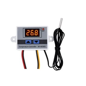 

2Pcs 220V Digital LED Temperature Controller 10A XH-W3001 Thermostat Control Switch Probe