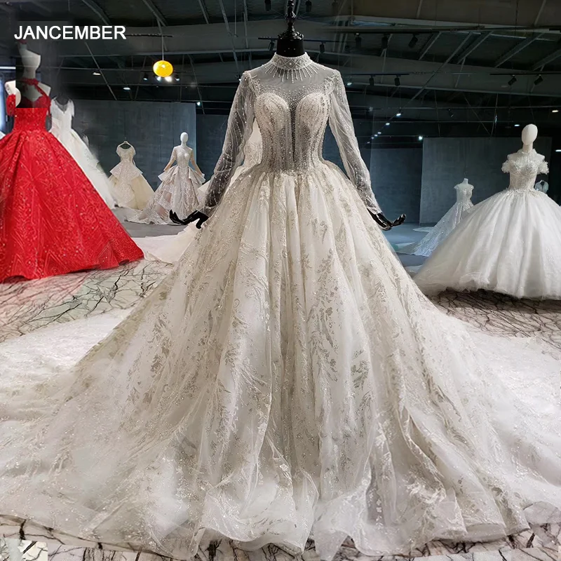 High neck illusion wedding dress Clearance