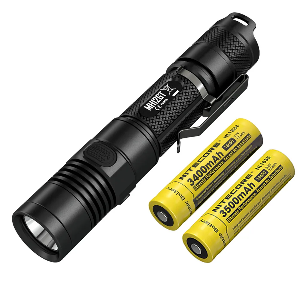 Перезаряжаемый USB фонарик NITECORE MH12GT светодиодный луч 320 метров с литий ионным