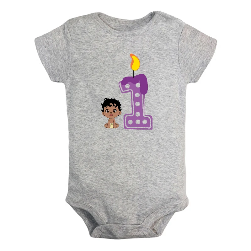 ifBaby2810G Я 1 год, милый утенок, 1 день рождения, свеча, Одежда для новорожденных мальчиков и девочек, комбинезон с короткими рукавами, комбинезон, одежда, подарок - Цвет: ifBaby2810G