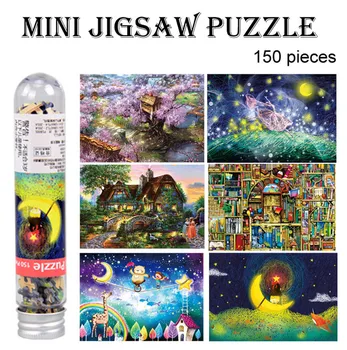 

Adults Mini Circular Tube Puzzles 150 Piece Puzzle Game Children Souptoys Gift juguetes jigsaw puzzle rompecabezas игрушки New