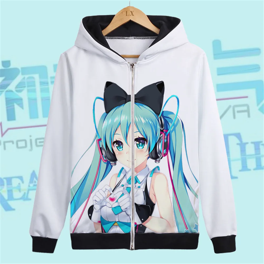 Style13 Hatsune Miku/толстовка с капюшоном; Верхняя одежда; пальто; женская одежда; карнавальный костюм; Одежда для девочек; утепленные пальто на молнии и куртки - Цвет: Style13
