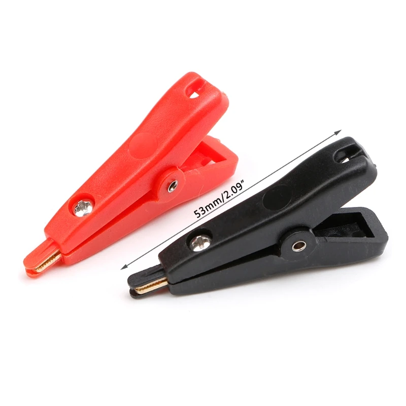 

2PCS Copper Plated Gold Two-level test clip Four-Clamp LCR Kelvin Black+Red