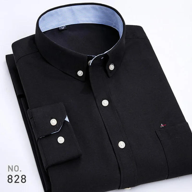 Высокое качество, мужская рубашка Aramy, оксфордская, с длинным рукавом, хлопковая, в полоску, клетчатая рубашка, мужская рубашка - Цвет: 828-(A)(3)