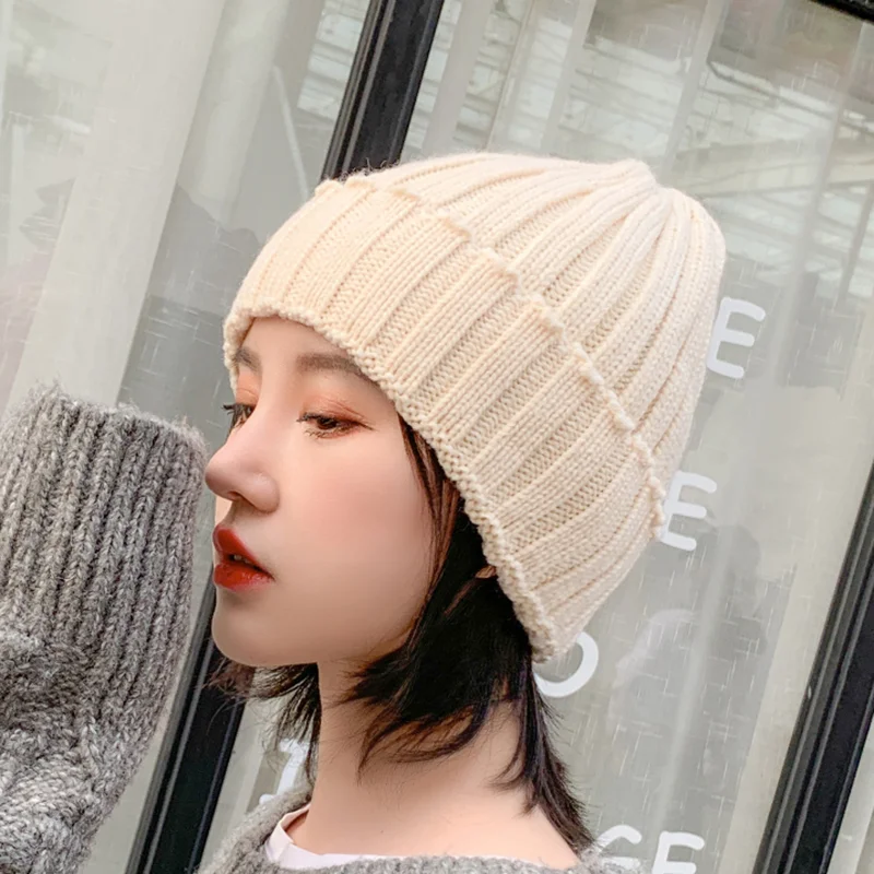 Новая Вязаная шшапка harajuku Мода головные уборы Skullies Вязание шляпа, мужские и женские бейсбольные кепки, негабаритный Slouchy мешковатые зима теплая Мужская Лыжная Шапочка