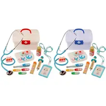 13 шт. ролевые игрушки доктор медицинская игрушка набор детский ролевые игры одеваются игровой набор моделирование медицина коробка/Доктор игрушка