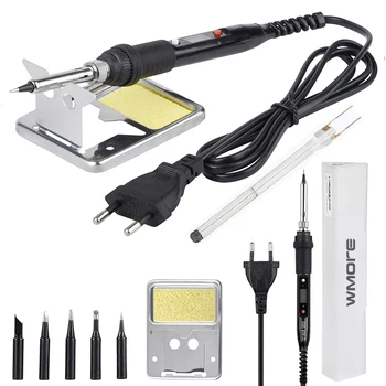 

WMORE Soldering iron LCD 80W 110V 220V Temperature adjustable Welding solder repair tool soldering tips Ceramic heating element