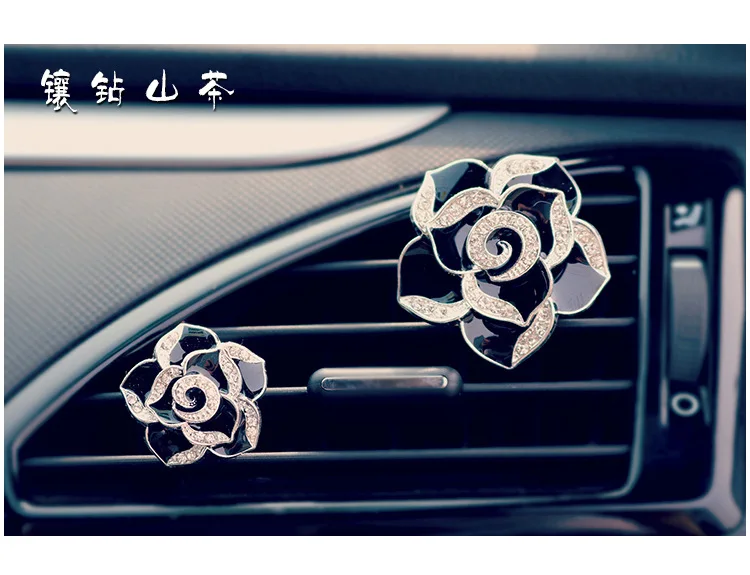 Креативная Мода Camellia Авто кондиционер воздуха Vent Духи клип внутренняя отделка автомобиля установлены Симпатичные авто аксессуары бальзам женские