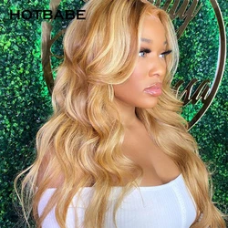 30/27 Honey Blonde Transparent Lace Front Wigs For Women Highlight Body Wave HD Lace Frontal Wigs Colored Human Hair Wig Remy