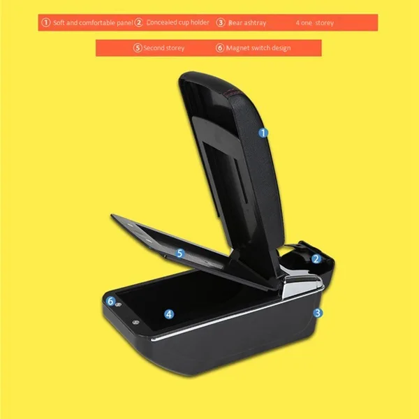 For Renault Duster Armrest Box Central Store Content Cup Holder Ashtray Interior Car-Styling Decoration Accessories | Автомобили и