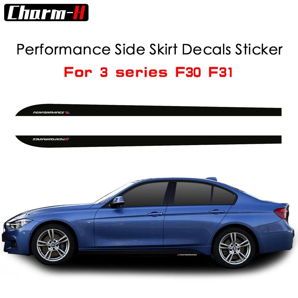 2 個の車のスタイリング M パフォーマンスサイドスカート敷居ストライプビニールステッカーボディデカール Bmw 3 シリーズ 3i 328i 335i F30 F31 M Performance For Bmwperformance M Aliexpress