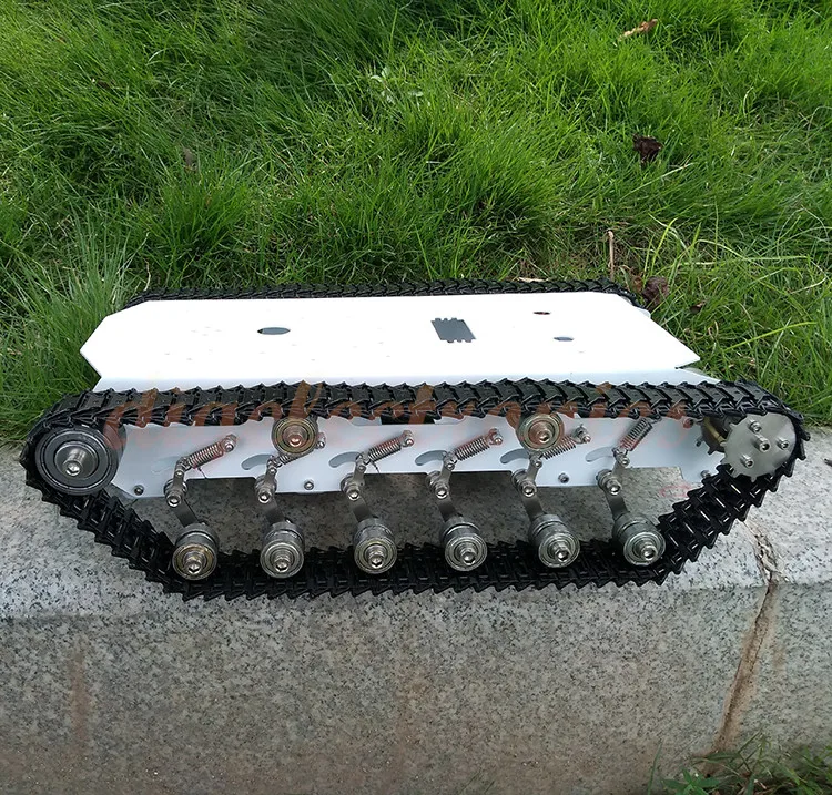 T750 полная металлическая гусеничная цепь Танк шасси автомобиля Комплект Интеллектуальный робот Подпружиненные шасси умный трек для DIY робот игрушки для детей