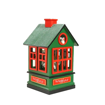 

Newest Arrival Christmas Wooden Carousel Music Box House Decorations Cute Rotating Creative Design Tool
