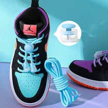 

1 Pair Lazy Sneakers Elastic Snap Button Shoelaces Suitable Children and Adults Round Shoelace Elastic Laces Sneaker Children