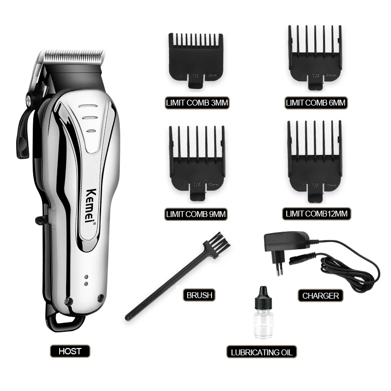Kemei Professional Rechargeable Electric Hair Clipper Men's Hair Trimmer Beard Razor Hair Removal Device KM-1992
