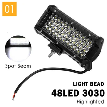 

Parts Work Light bar Waterproof Replacement 48LED Four-Row Engineering