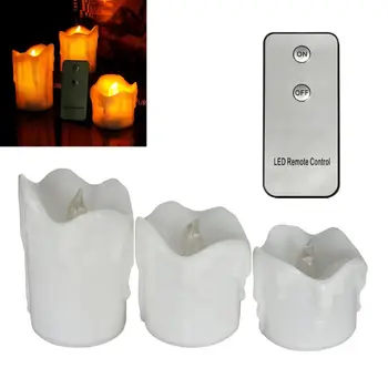 

Flameless Votive Candles Battery Operated Flickering LED Tea Light Set of 3