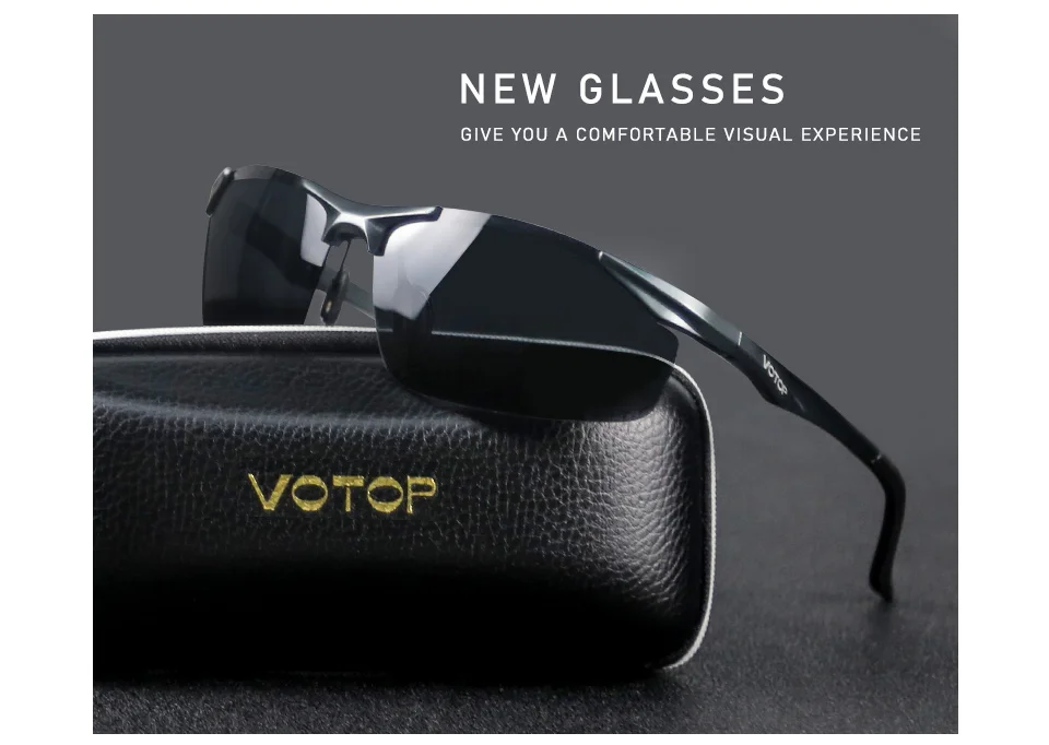 VOTOP Occhiali da sole polarizzati da uomo Lenti antiriflesso UV400 Occhiali da sole con montatura in alluminio e magnesio per la guida di viaggi di pesca_voghion.com