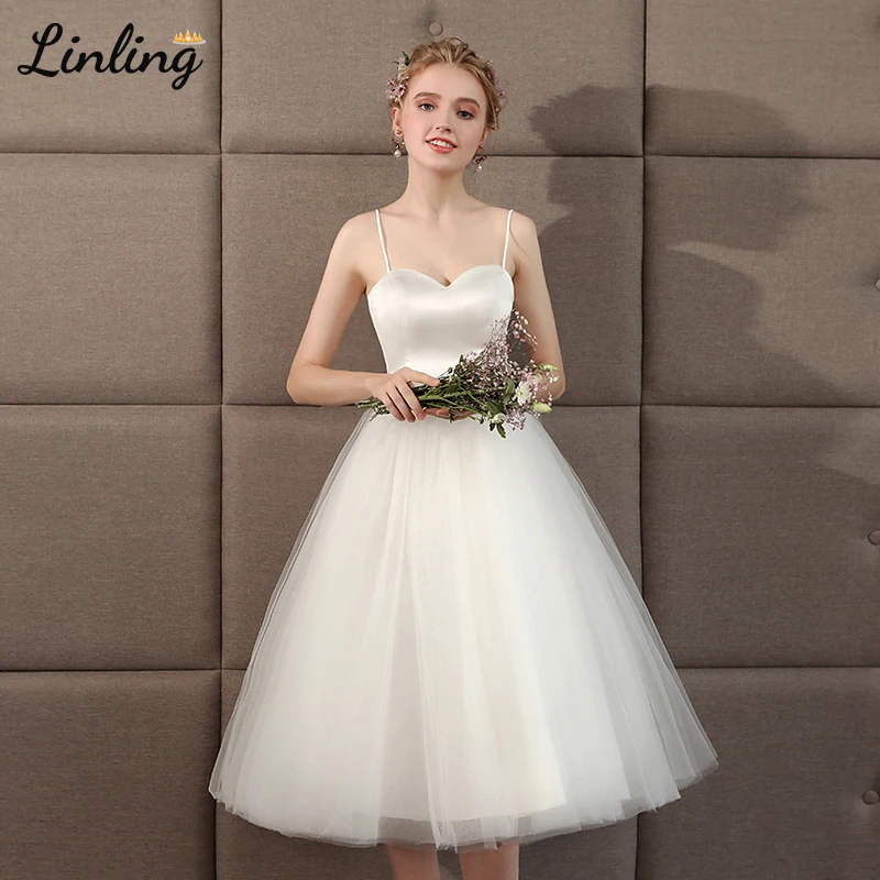 

LINLING Sweatheart Wedding Dress Short Bridesmaid Dresses For Wedding Party