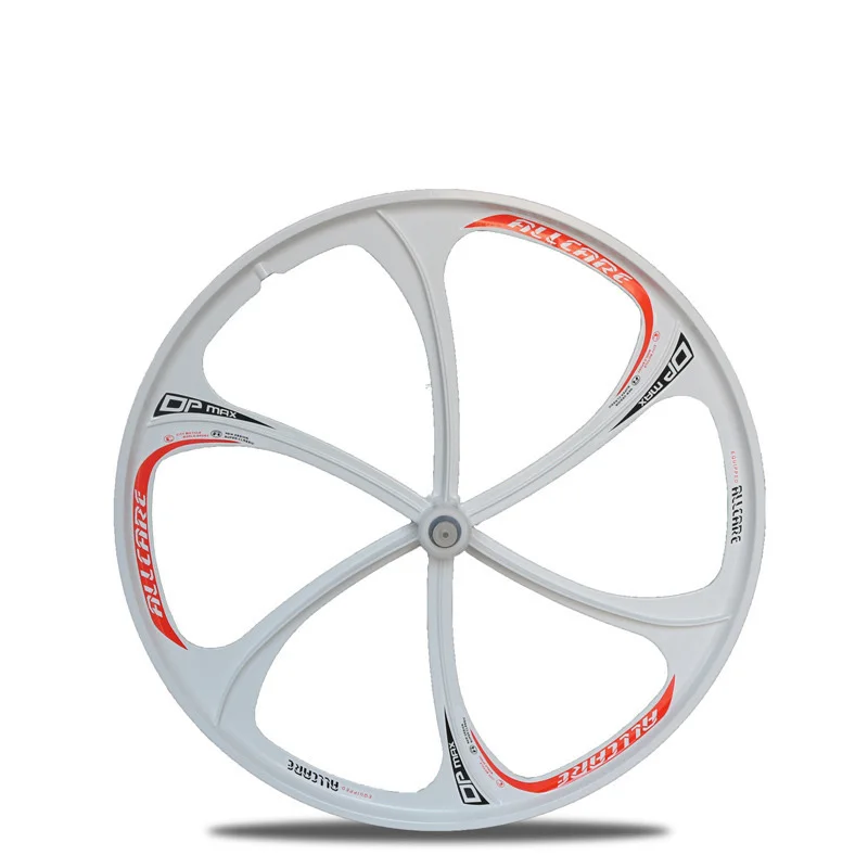 front and rear white 26 дюймов подшипник для горного велосипеда MTB 6 спиц дисковые тормозные диски из магниевого сплава набор велосипедных дисков - Цвет: front and rear white