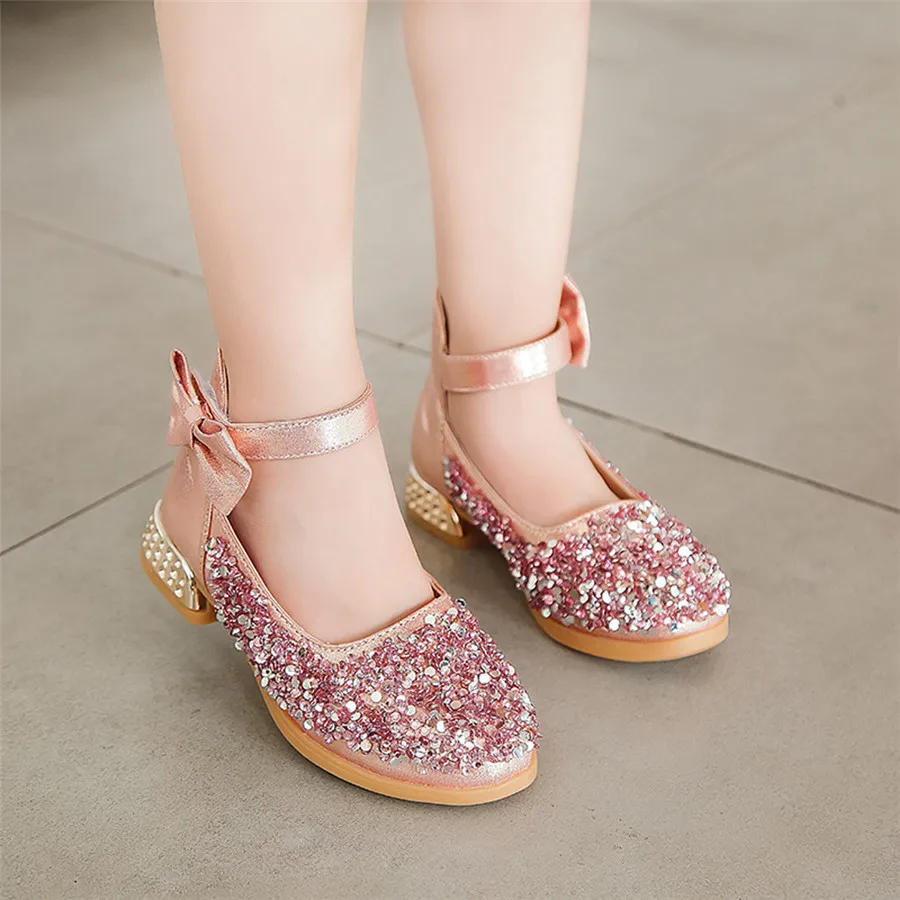 Girls shoes baby autumn and winter child baby girl bow princess shoes small shoes beads princess shoes children's shoes 35A12 (16)