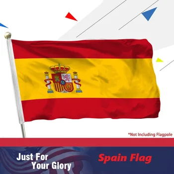 

3x5Ft Spain National Flags and Banners Kingdom of Spain Espana Spainish Hanging Parade Festival Pennants Outdoor Decoration