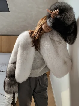 Online Ins Fashion Echt Fox Pelz Mantel Frauen 2020 Importiert Finish Natur Silber Fuchs Pelz Jacke Winter Neue Luxus Warme Outwear übergroßen
