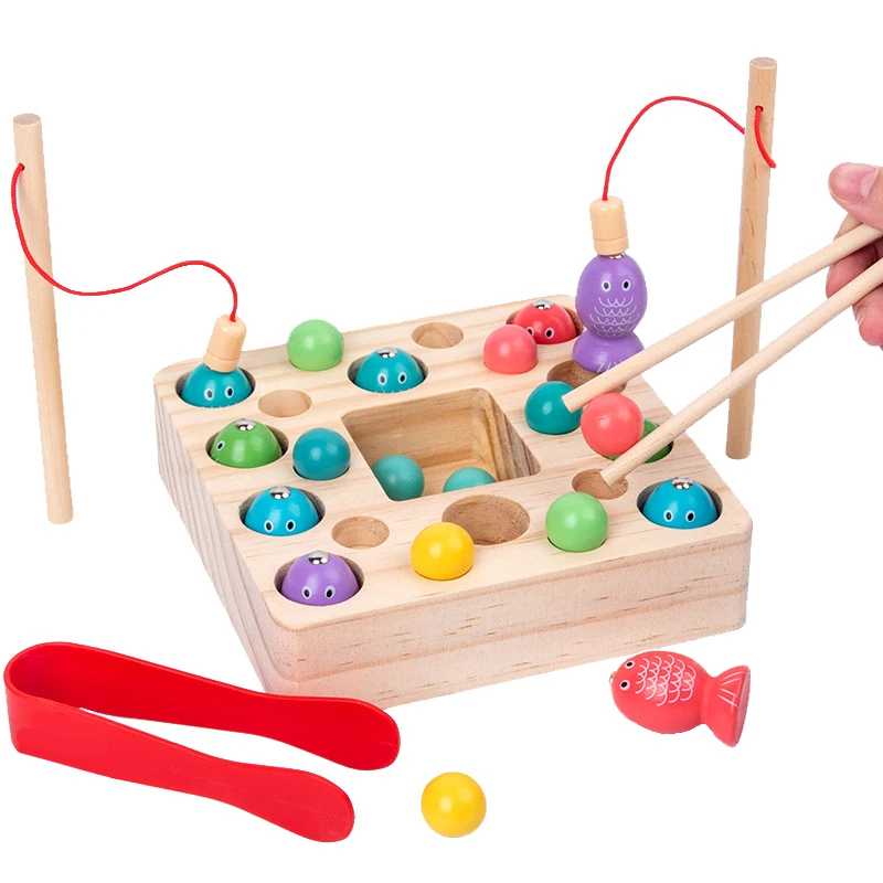 Wooden Magnetic Fishing Game Puzzle  Wooden Toys Magnetic Fishing Game -  Wooden Toys - Aliexpress