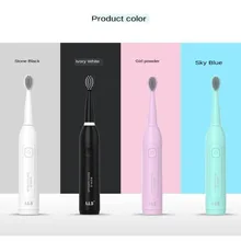 USB зарядка электрическая ультразвуковая зубная щетка Вибрация Водонепроницаемая отбеливающая зубная щетка замена головки