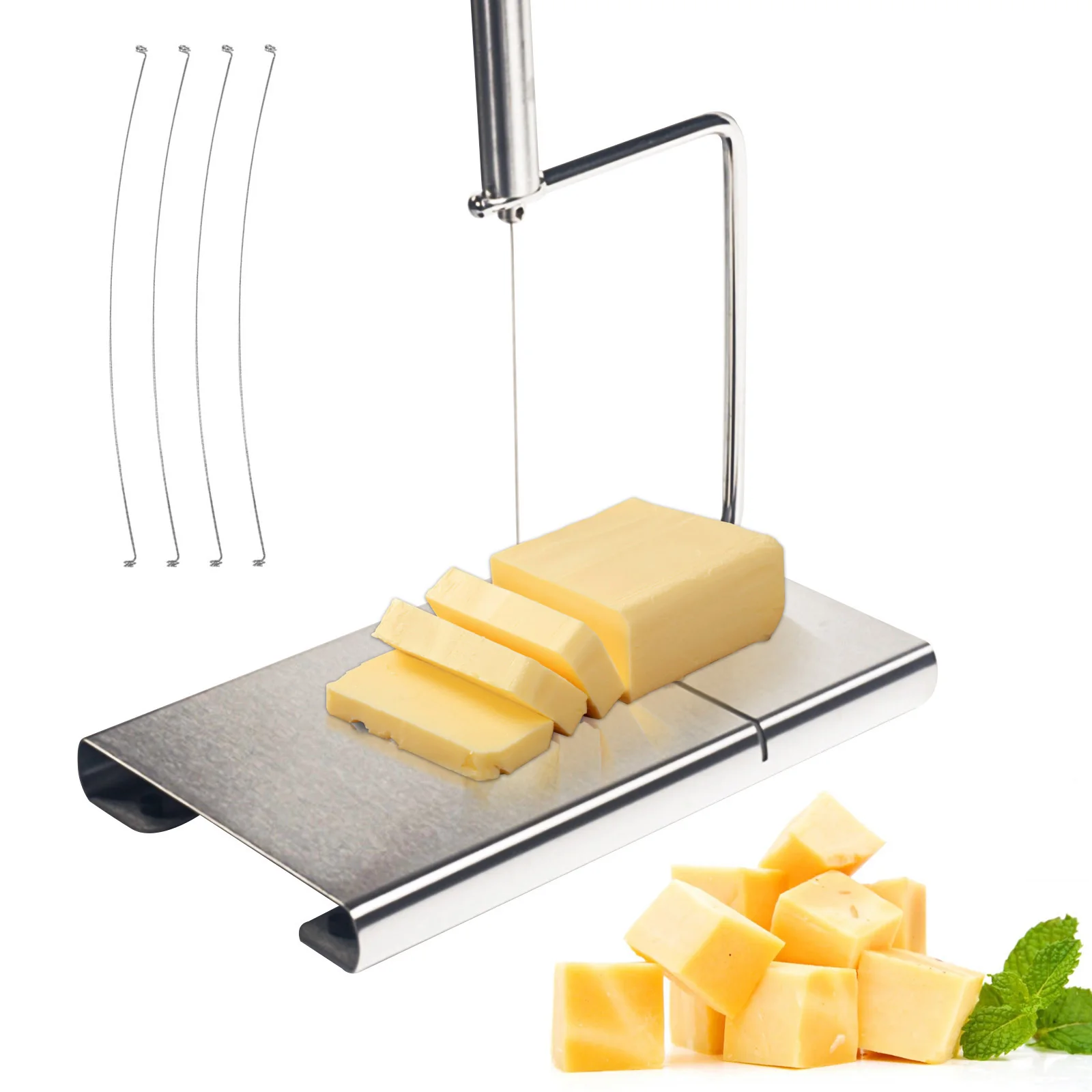 Cheese Slicer Stainless Steel Wire Butter Cutter Kitchen Cheese Food