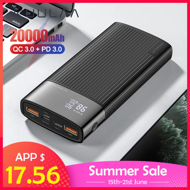 KUULAA Power Bank 20000mAh USB Type C PD Fast Charging + Quick Charge 3.0 PowerBank 20000 mAh External Battery For Xiaomi iPhone|Power Bank|   - AliExpress