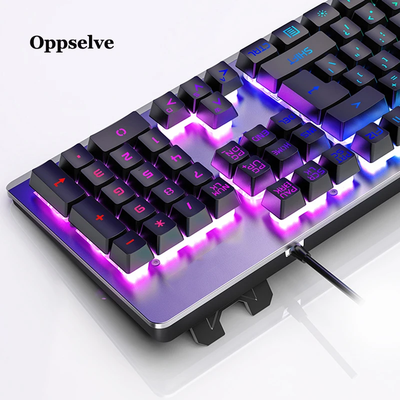 

RGB Gaming Mechanical Keyboard Game Backlit LED Wired Ergonomic Key Layout keyboard for PC Gamer iPad Phone Tablet Laptop Office