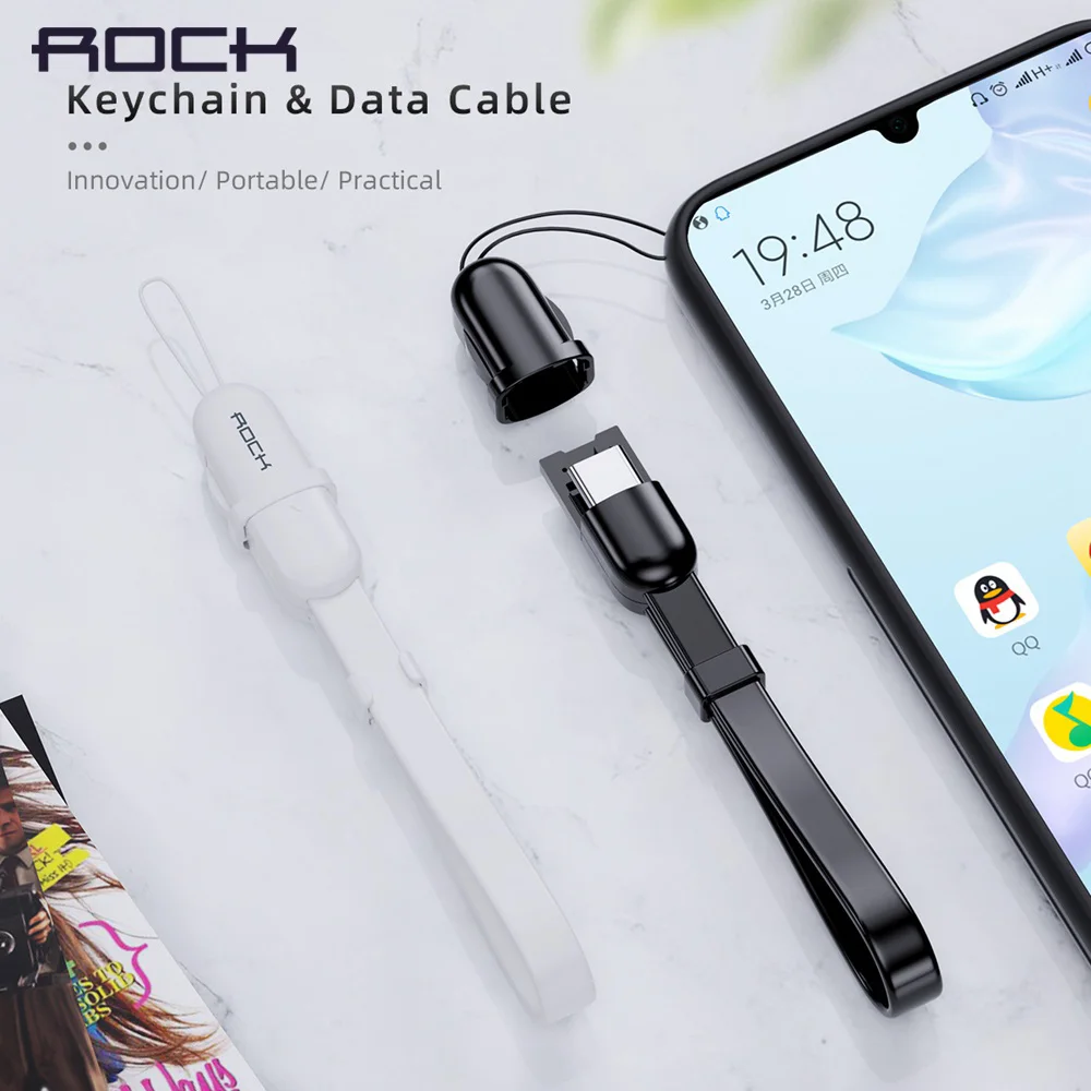 Кабель Rock USB Type C для Huawei Oneplus Xiaomi кабель быстрой зарядки аксессуар брелка