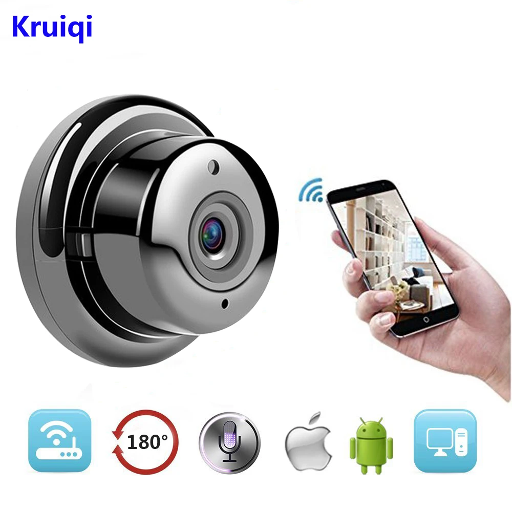 Kruiqi Ip Camera Wifi Security Camera Baby Monitor 720P add 64G SD Card CCTV Camera Ip Wifi Mini Kamera 1MP Surveillance Cameras